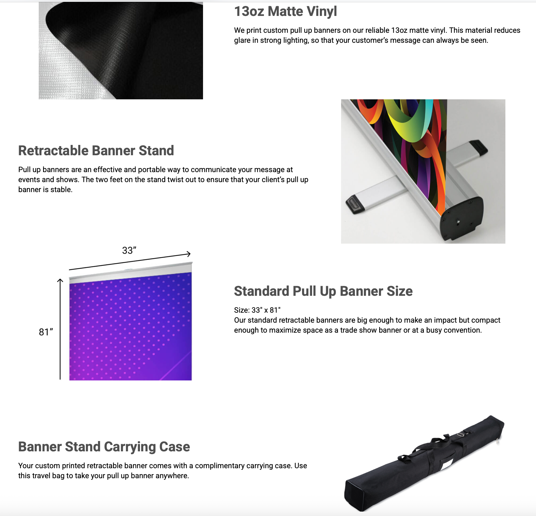 Standard Pull Up Banners